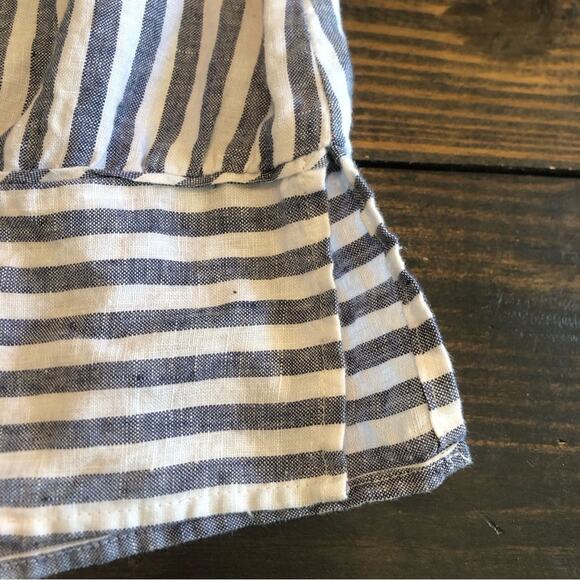 Linen Top Women’s Small Striped Sleeveless Tunic Tank Casual Coastal Nautical - Picture 5 of 11